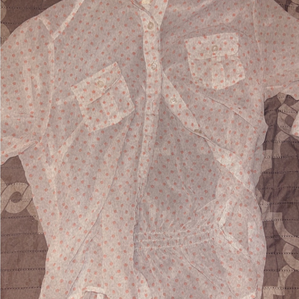 Pearl Pink Patterned Button Down Shirt